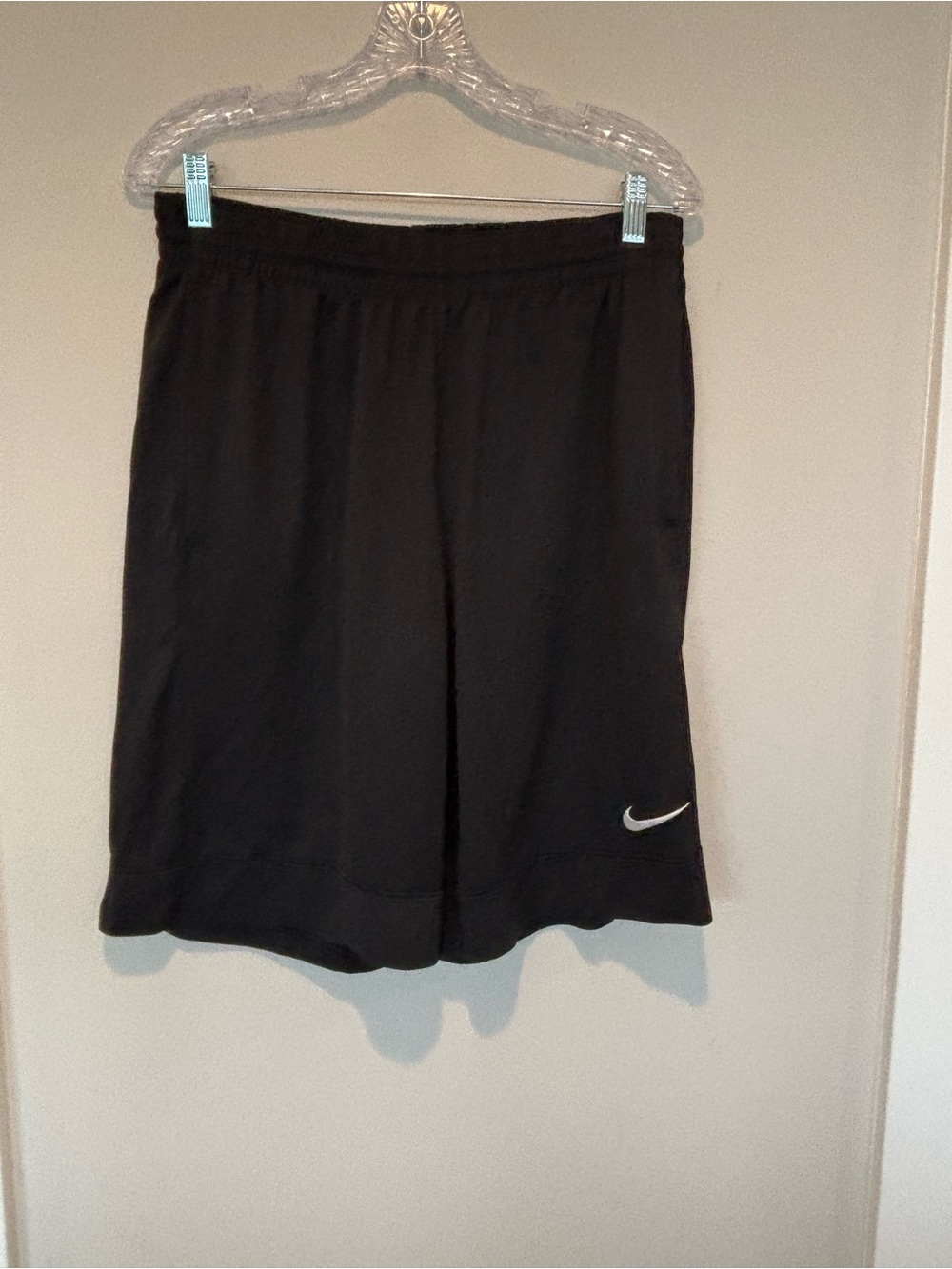 Nike Men’s Black Athletic Shorts with White Swoosh